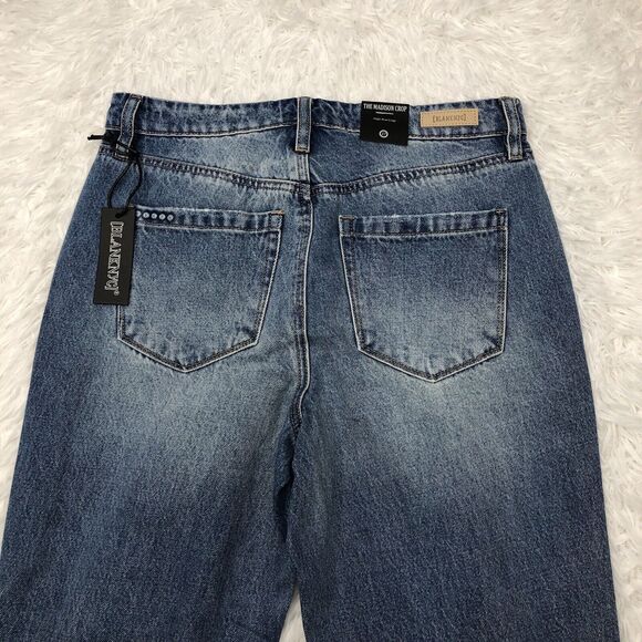 Blank Nyc Jeans The Madison Crop High-Rise Denim Distressed Size 27 NWT New - Picture 7 of 12